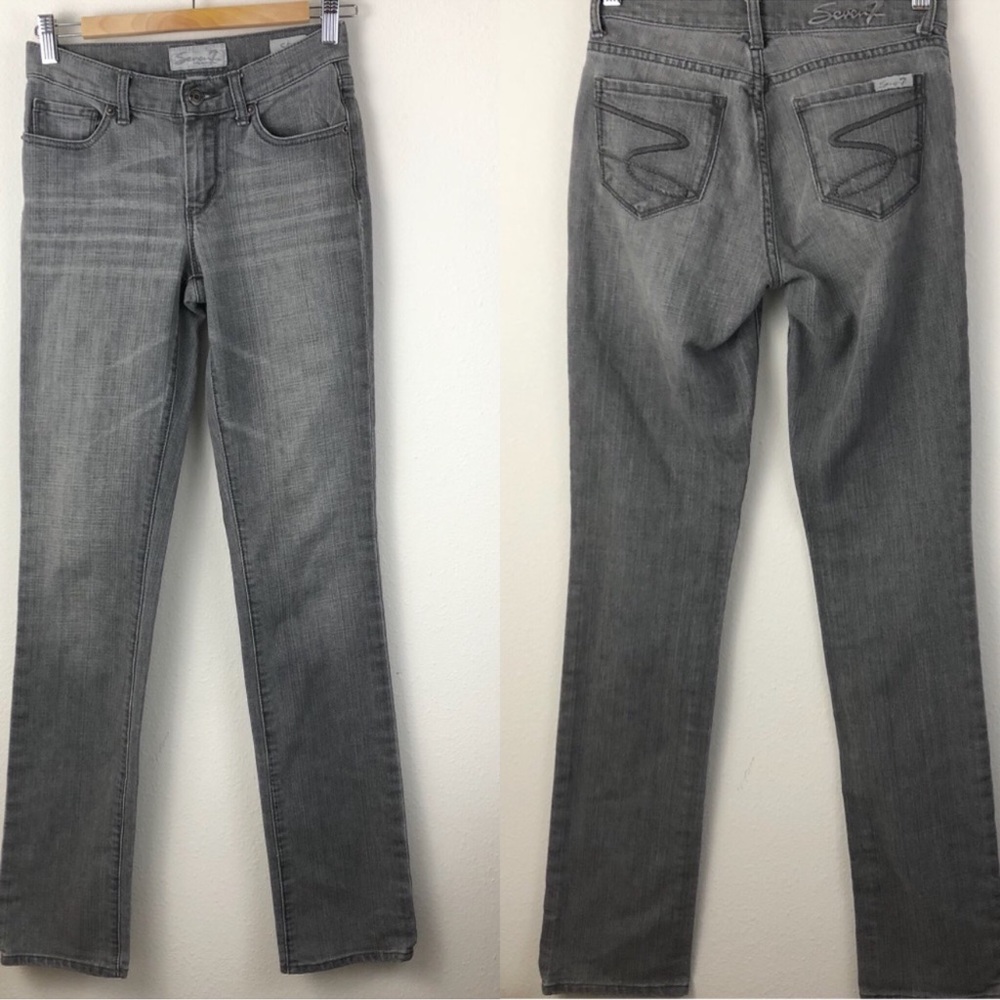 Seven7 Jeans Gray Straight Leg Slim Fit Jeans